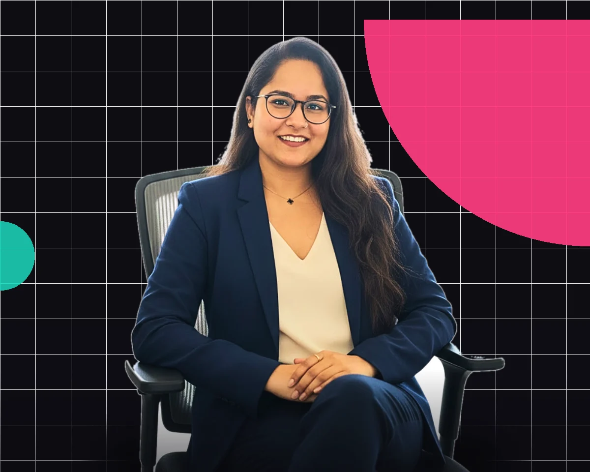 Muskan Singh, product designer, seated