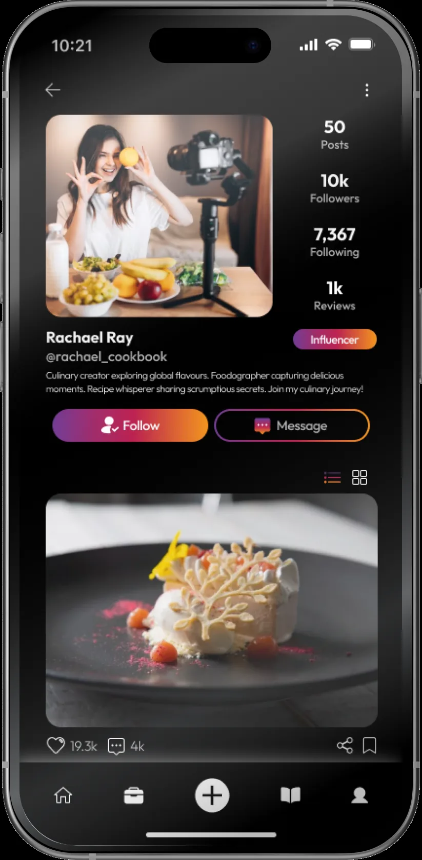 Creator profile & video feed