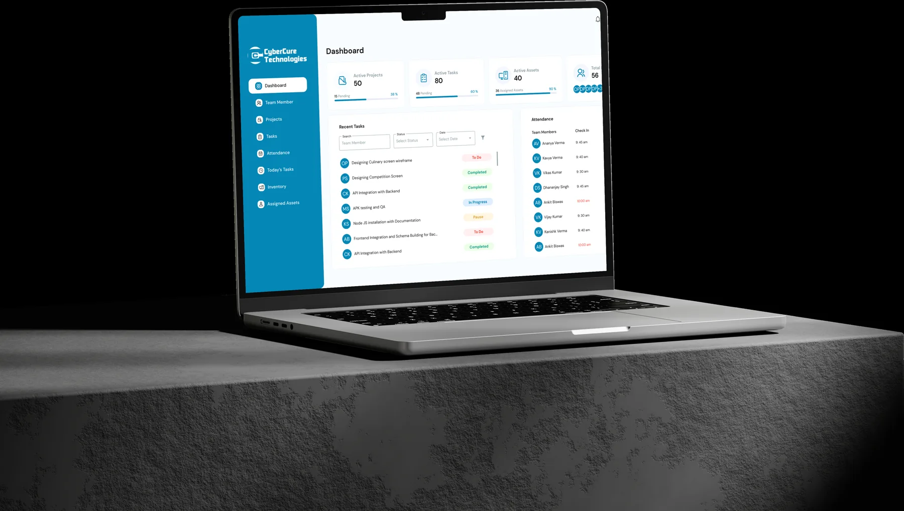 CyberCure ERP — project management