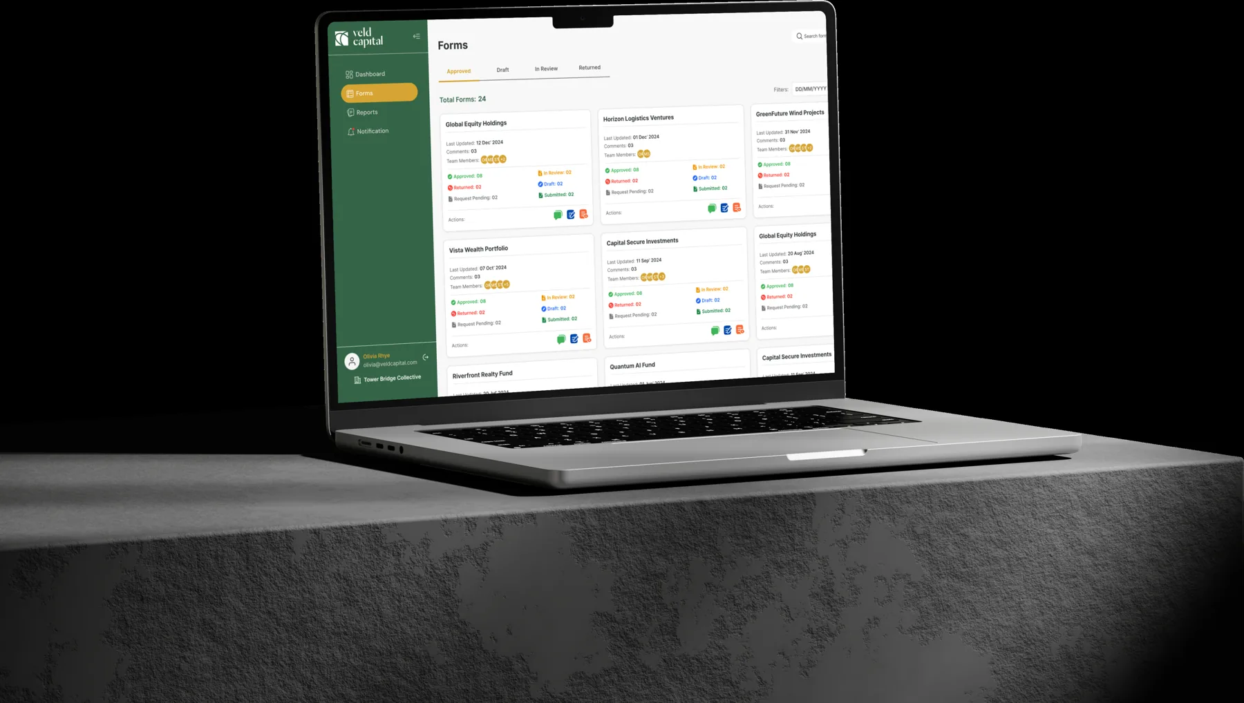 Veld Capital — forms workspace
